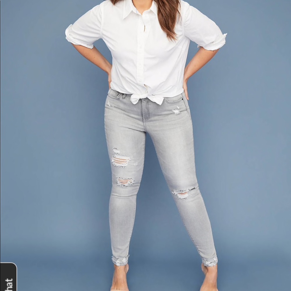 Lane Bryant Super Stretch Gray Skinny Jeans
